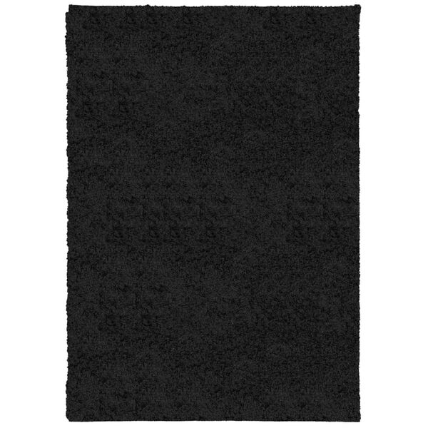 vidaXL Tapete shaggy de pelo alto PAMPLONA 160x230 cm preto