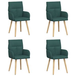 vidaXL Cadeiras de Jantar 4 unid. Tecido Verde-Escuro 60 x 56 x 93 cm