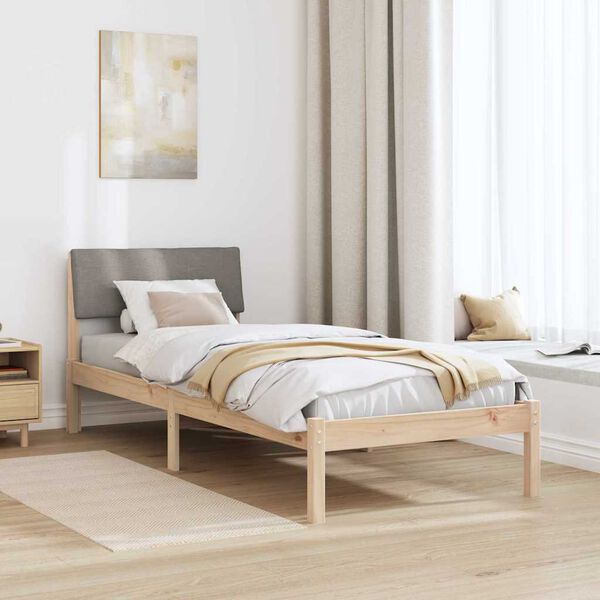 vidaXL Estrutura da cama com cabeceira Marrom e taupe 80 x 200 cm