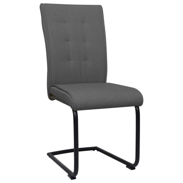 vidaXL Cadeiras de jantar cantilever 2 pcs tecido cinzento-escuro