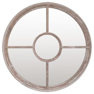 vidaXL Espelho de jardim p/ uso exterior ferro 60x4 cm cor de areia