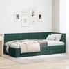 vidaXL Estrutura de Cama de Canto Verde Escuro 90 cm x 200 cm Veludo