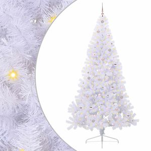 vidaXL &Aacute;rvore de Natal Artificial com 300 LEDs Branco 240 cm PVC e A&ccedil;o