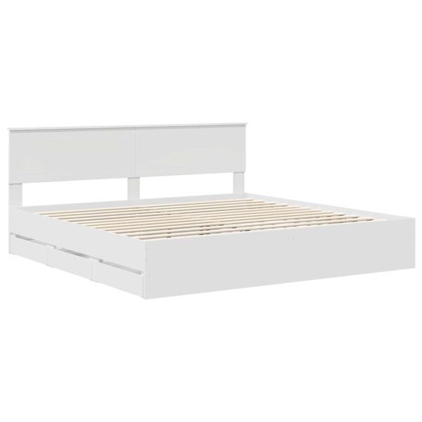 vidaXL Estrutura da Cama Branco 200 x 200 cm Madeira de Engenharia