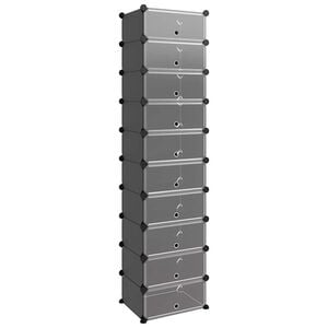 vidaXL Sapateira 44x32x174 cm PP preto
