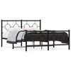 vidaXL Estrutura de cama com cabeceira e p&eacute;s 140x200 cm metal preto