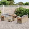 vidaXL Conjunto de Sof&aacute; de Jardim 11 pcs Bege e Cinza Claro vime PE