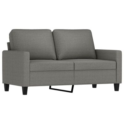 vidaXL 3 pcs conjunto de sofás com almofadões tecido cinzento-escuro
