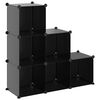 vidaXL Organizador de arruma&ccedil;&atilde;o com 6 cubos PP preto