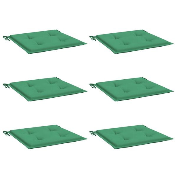 vidaXL Almofad&otilde;es p/ cadeiras jardim 6pcs 40x40x4 cm oxford verde