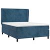 vidaXL Cama com molas/colch&atilde;o 140x190 cm veludo azul-escuro