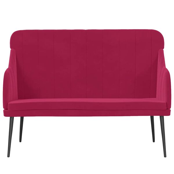 vidaXL Banco 110x76x80 cm veludo vermelho tinto