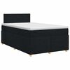 vidaXL Cama box spring com colch&atilde;o Preto 120 x 190 cm Tecido
