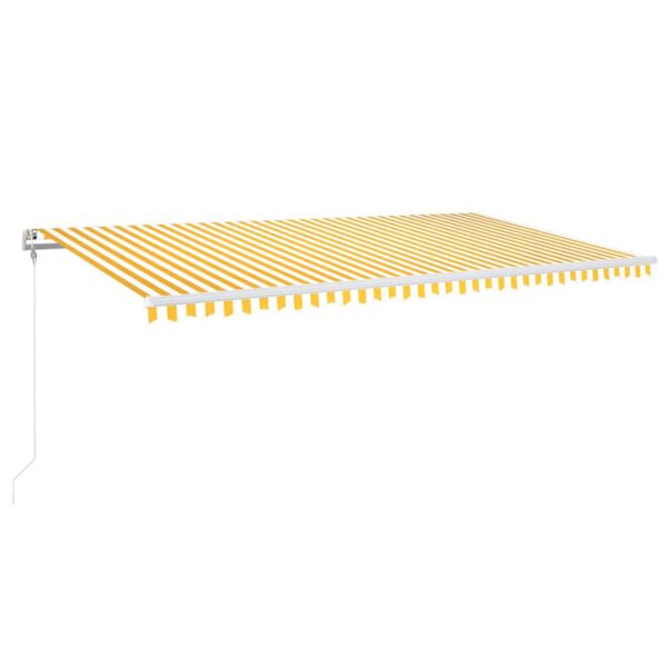 vidaXL Toldo autom&aacute;tico LED e sensor de vento 600x300cm amarelo/branco