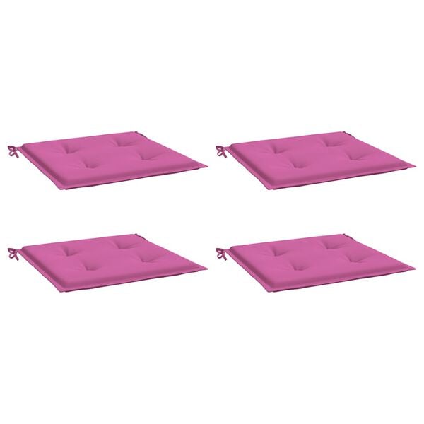 vidaXL Almofad&otilde;es p/ cadeira 4pcs 40x40x4 cm tecido rosa