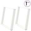 vidaXL P&eacute;s de mesa de jantar em forma de U, 2 pe&ccedil;as, branco, 90x (72-73) cm, a&ccedil;o