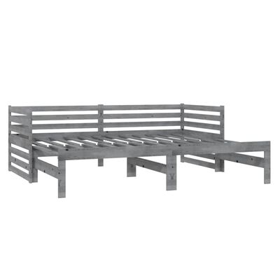 vidaXL Estrutura sofá-cama de puxar 2x(90x200) cm pinho maciço cinza