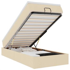 vidaXL Estrutura de cama otomana com creme de colch&atilde;o 100x200cm tecido