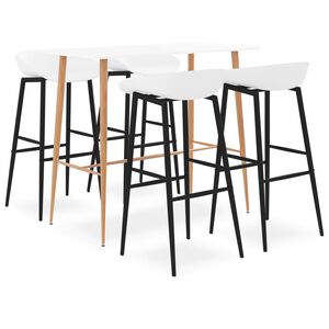 vidaXL 5 pcs conjunto de bar branco