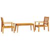 vidaXL 3 pcs conjunto lounge de jardim madeira de ac&aacute;cia maci&ccedil;a