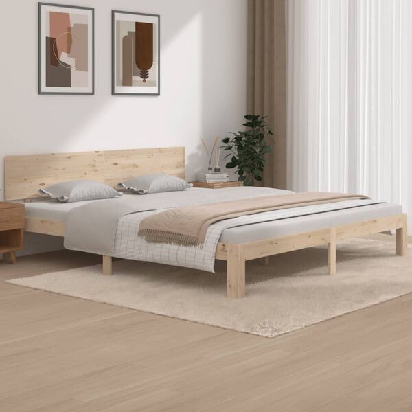 vidaXL Estrutura de cama super king 180x200 cm madeira maciça