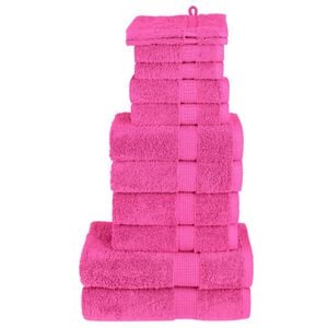 vidaXL 12pcs Conjunto toalhas banho premium SOLUND 600 gsm rosa