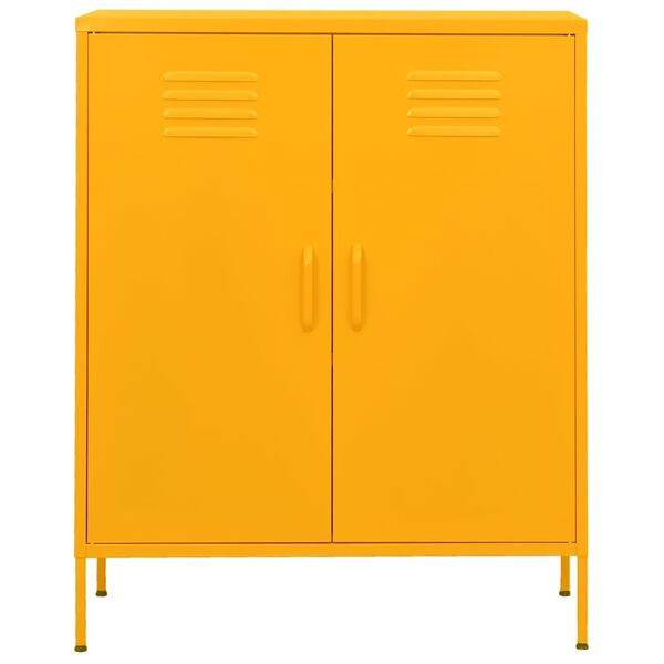 vidaXL Armário de arrumação aço 80x35x101,5 cm amarelo mostarda