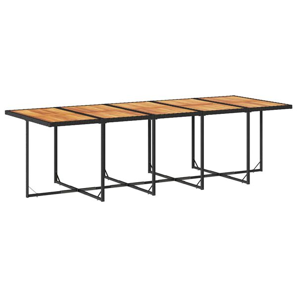 vidaXL 15 pcs conjunto de jantar p/jardim com almofad&otilde;es vime PE preto