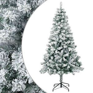 vidaXL &Aacute;rvore de Natal Artificial 120 cm PVC e A&ccedil;o Verde e Branco
