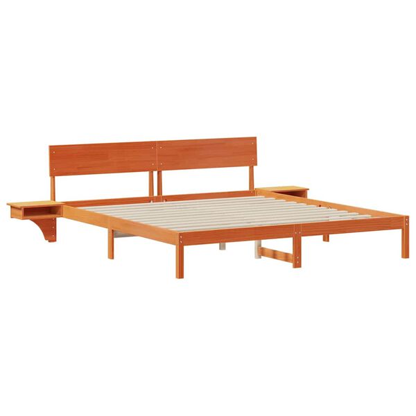 vidaXL Estrutura da Cama com cabeceira Marrom Cera 180 x 200 cm
