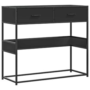 vidaXL Mesa consola 90x35x80 cm derivados de madeira preto
