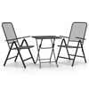 vidaXL 3 pcs conj. de jantar p/ jardim malha metal expandido antracite