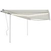 vidaXL Toldo retr&aacute;til manual com luzes LED 4x3,5 m cor creme