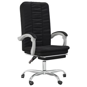 vidaXL Cadeira de escrit&oacute;rio reclin&aacute;vel couro artificial preto