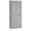 vidaXL Arm&aacute;rio alto 69,5x34x180 cm derivados de madeira cinza cimento
