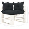 vidaXL 6 pcs conj. lounge de paletes c/ almofad&otilde;es antracite madeira