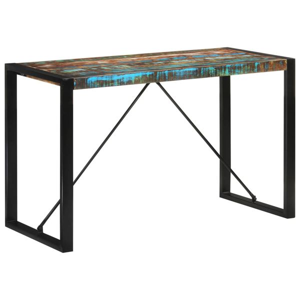 vidaXL Mesa de jantar 120x55x76 cm madeira recuperada maciça