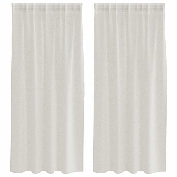 vidaXL Cortina de Voile 2 pcs Creme 175 x 140 cm Poli&eacute;ster