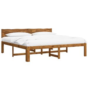 vidaXL Estrutura de Cama de Casal com Cabeceira ROSTOCK Natural