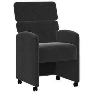 vidaXL Cadeiras de Jantar com Rodas 2 pcs Preto 58 x 65 x 98 cm Veludo