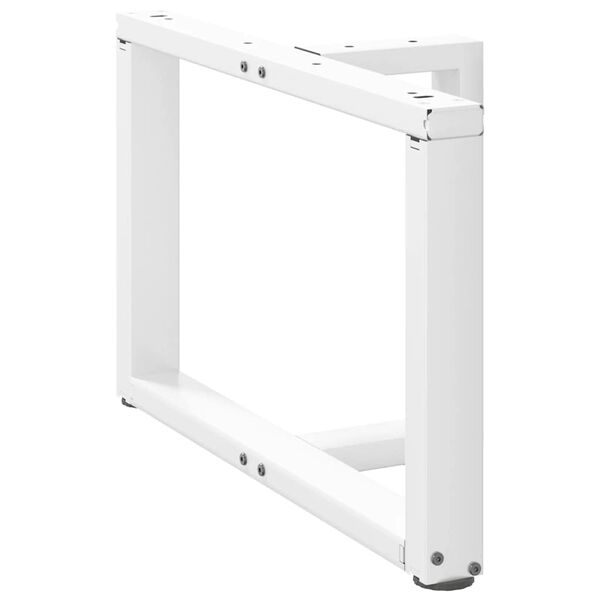 vidaXL P&eacute;s para mesa de centro em forma de T, 2 pe&ccedil;as, branco, 60x25x(42-43) cm, a&ccedil;o