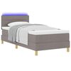 vidaXL Cama Box Spring LED Cinzento-acastanhado 90 x 190 cm tecido