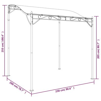 vidaXL Toldo 2x2,3 m 180 g/m² tecido e aço antracite