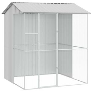 vidaXL Gaiola para P&aacute;ssaros Cinzeto 215 x 210 x 247 cm A&ccedil;o Galvanizado