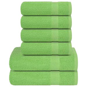 vidaXL 6pcs Conjunto de toalhas FROGN 360 g/m&sup2; verde ma&ccedil;a
