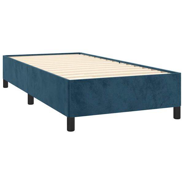 vidaXL Estrutura de cama sem colch&atilde;o 80x200 cm veludo azul-escuro