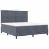 vidaXL Cama Box com colch&atilde;o Cinza Escuro 180 x 200 cm Veludo