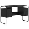 vidaXL Mesa com Armazenamento Carvalho Preto 120 x 50,5 x 75,5 cm