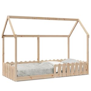 vidaXL Cama infantil formato casa 90x190 cm madeira de pinho maci&ccedil;a
