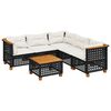 vidaXL 6 pcs conjunto sof&aacute;s de jardim c/ almofad&otilde;es vime PE preto